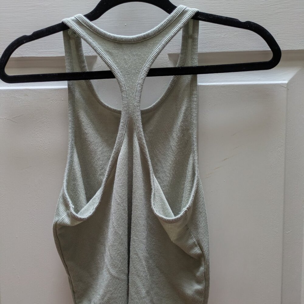 Sage green ribbed racerback tank top - Lulu's size Medium